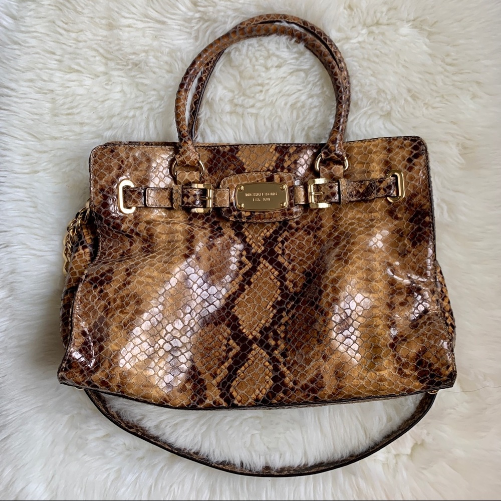 Michael Kors Hamilton Python Satchel - image 1